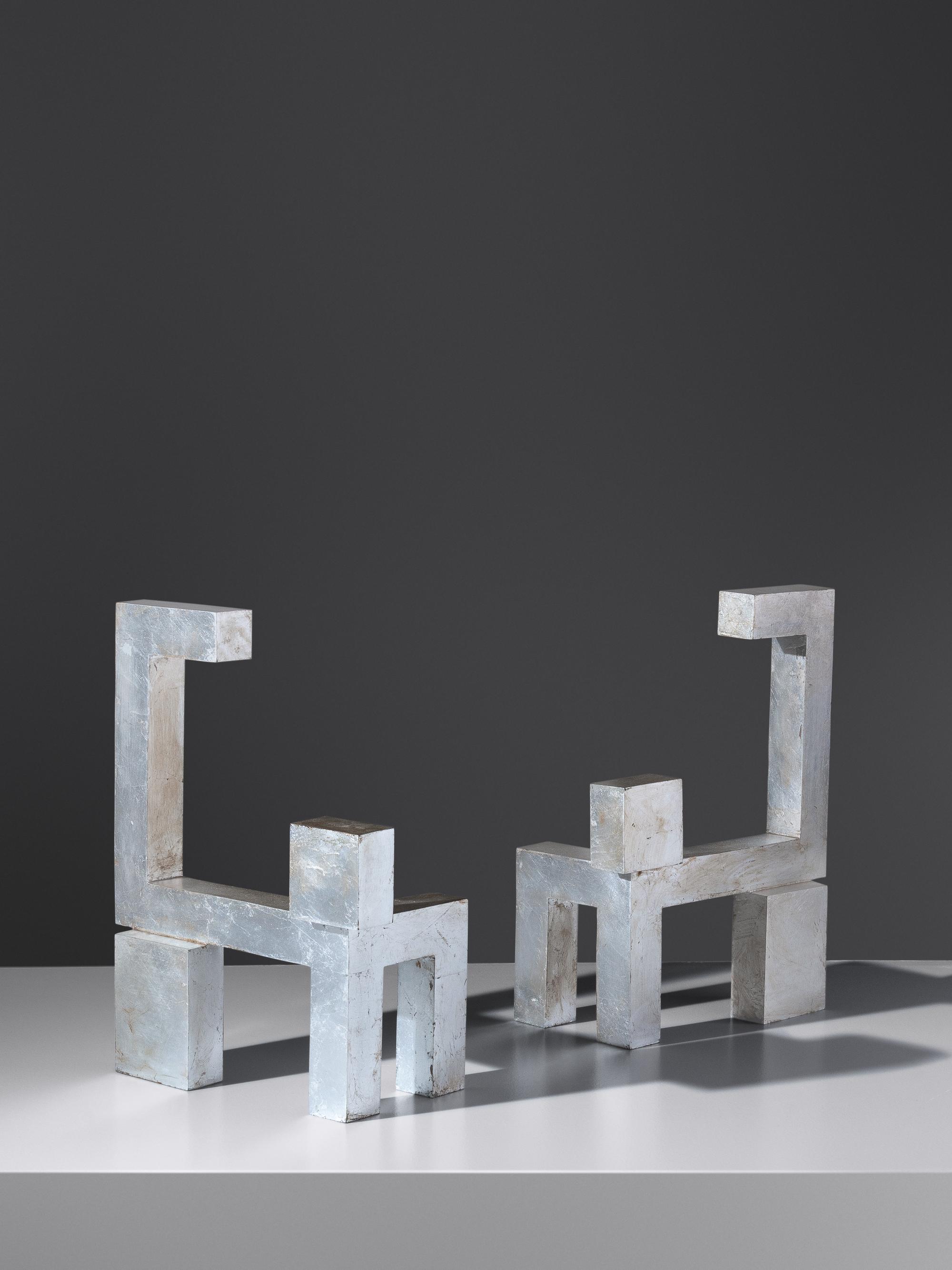 Pair of Andirons, model A19 Edition 1 of 9, c. 2007 Walla Walla Foundry, USA