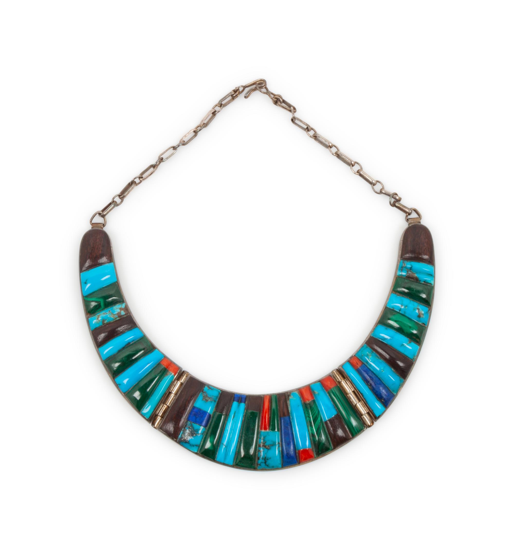 Mosaic Inlay Necklace and Ring