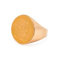 YELLOW GOLD AND COIN RING