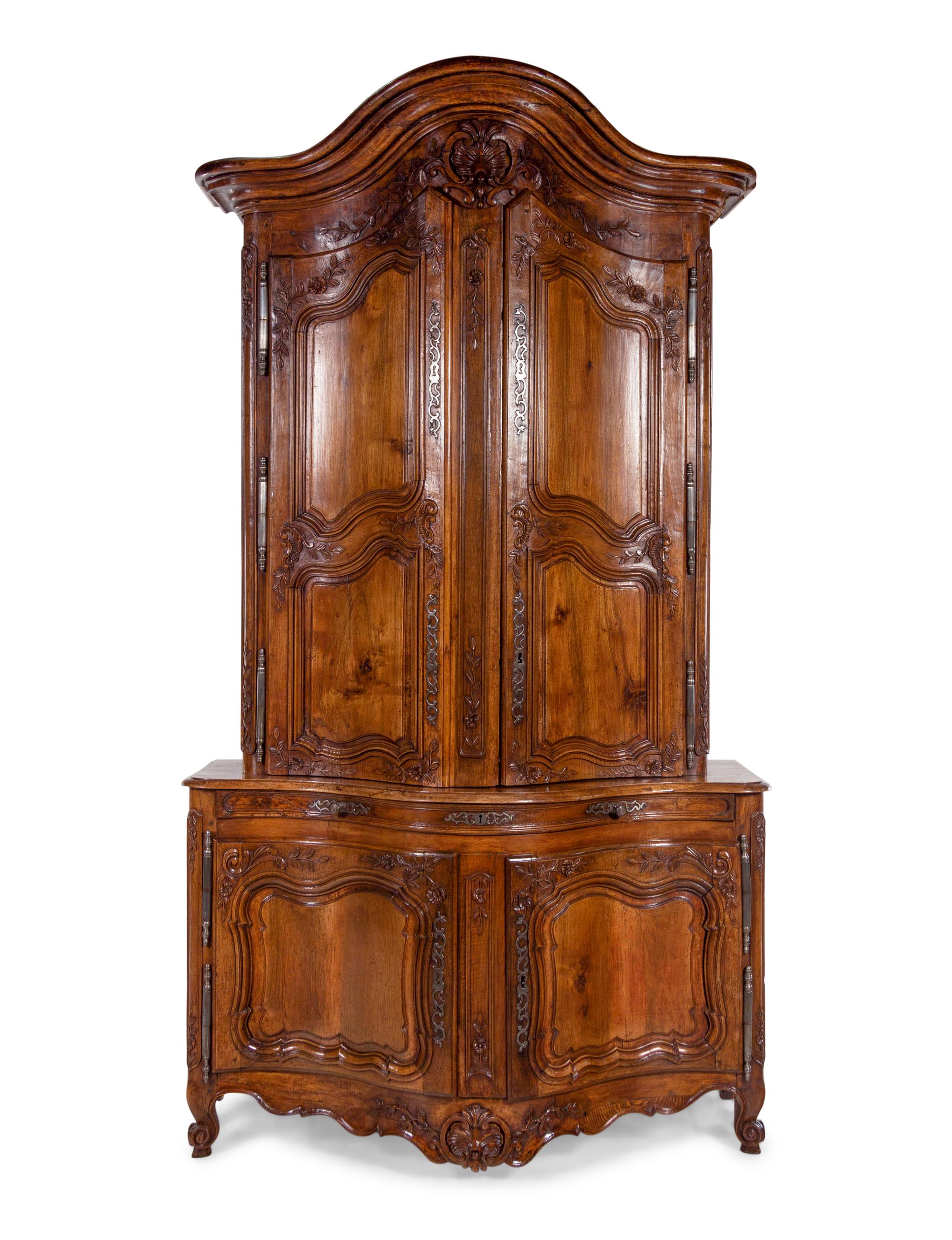 A Louis XV Provincial Walnut Buffet à Deux Corps