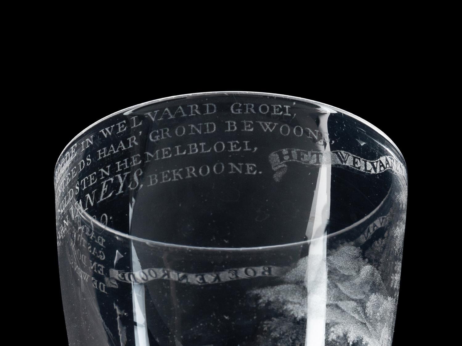 A David Wolff-Attributed Stipple Engraved Wine Glass