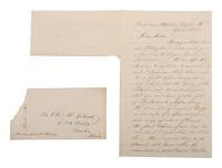Private Charles Leland, Company B, 13th Massachusetts Infantry Regiment, KIA at Gettysburg. Autographed letter regarding his new corps badge. "Camp Near Fletchers Chapel," VA, 16 April 1863.