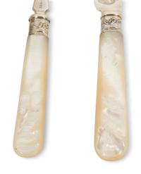 An Edwardian Silver and Mother-of-Pearl Fish Service