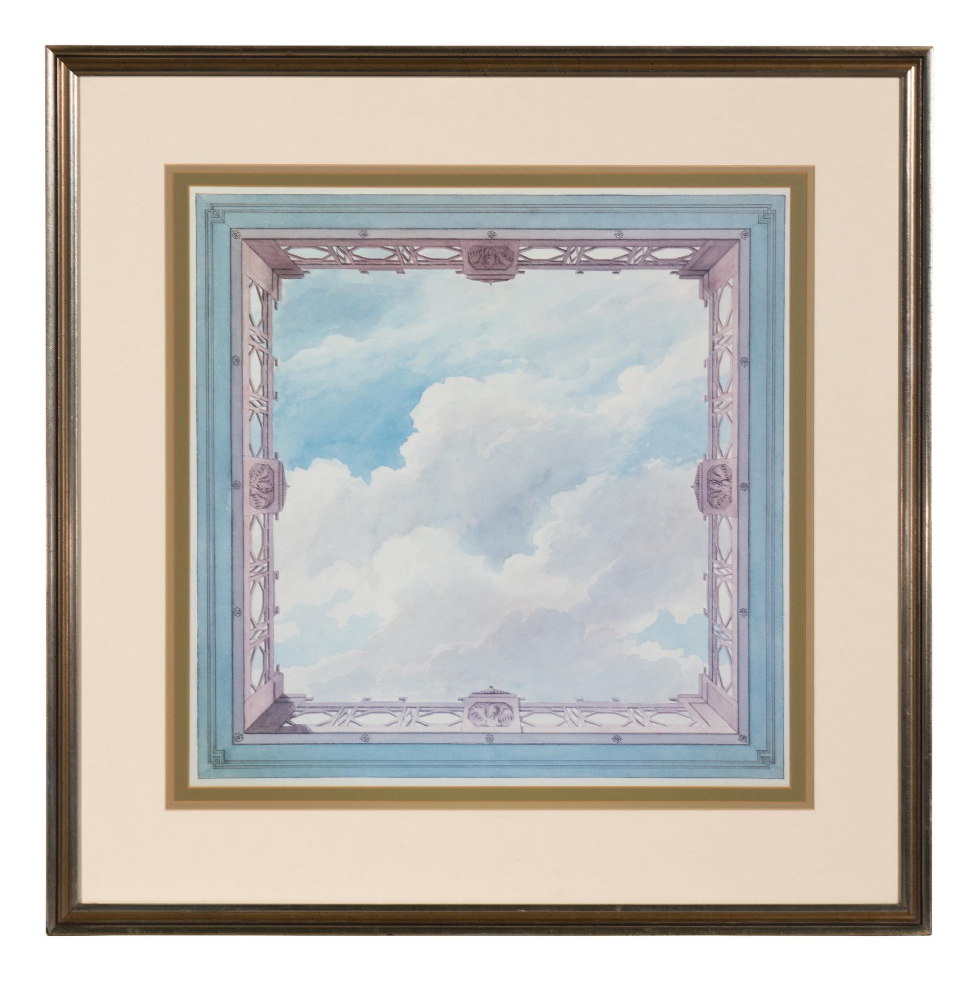 A Frederick Crase Watercolor Ceiling Design