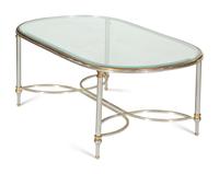 A Steel and Brass Low Table in the Style of Maison Jansen