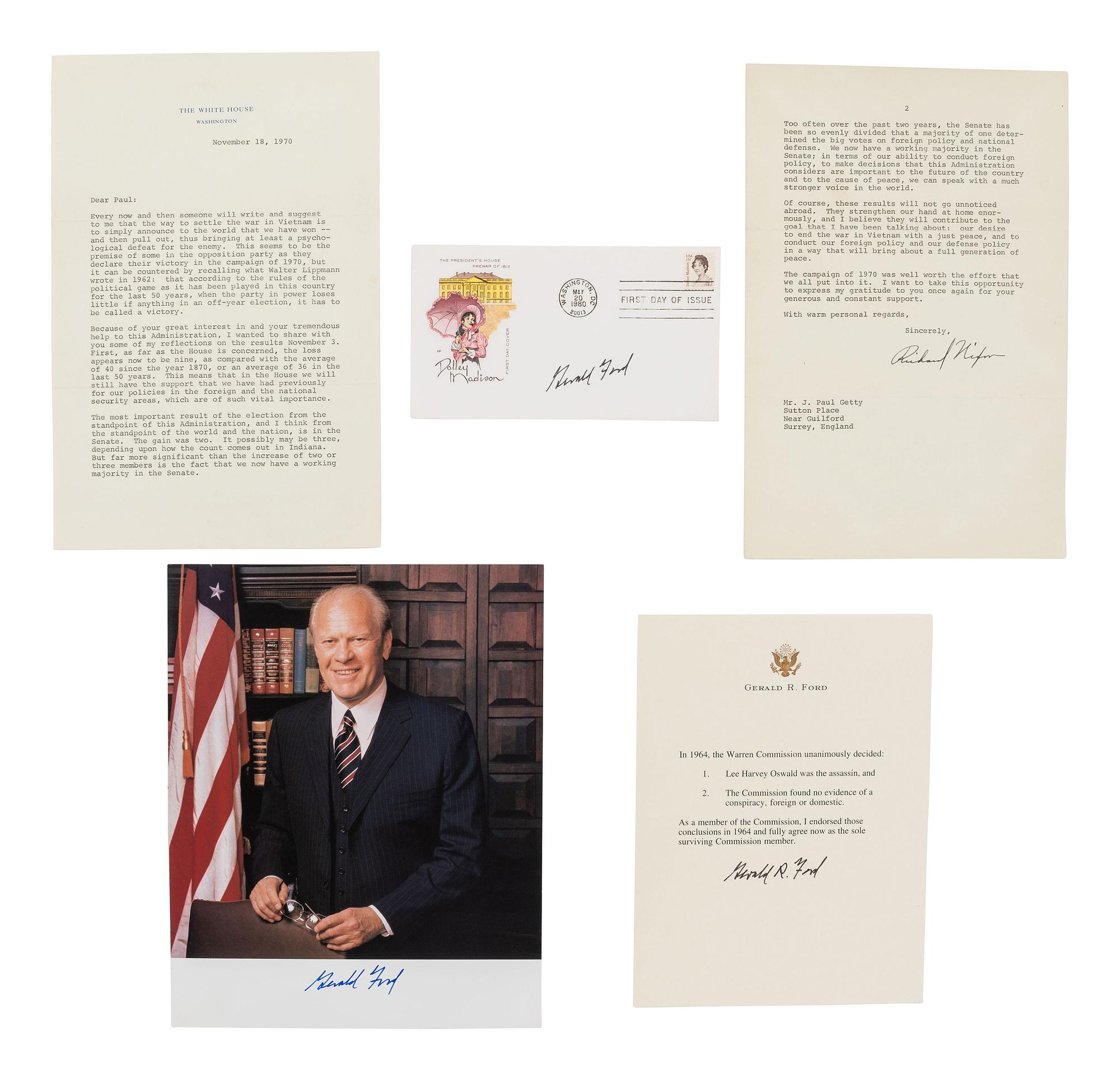 [POLITICS]. Autographs from 20th-century political figures, including: