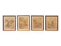 Six Chinese Ink and Color Paintings on Silk