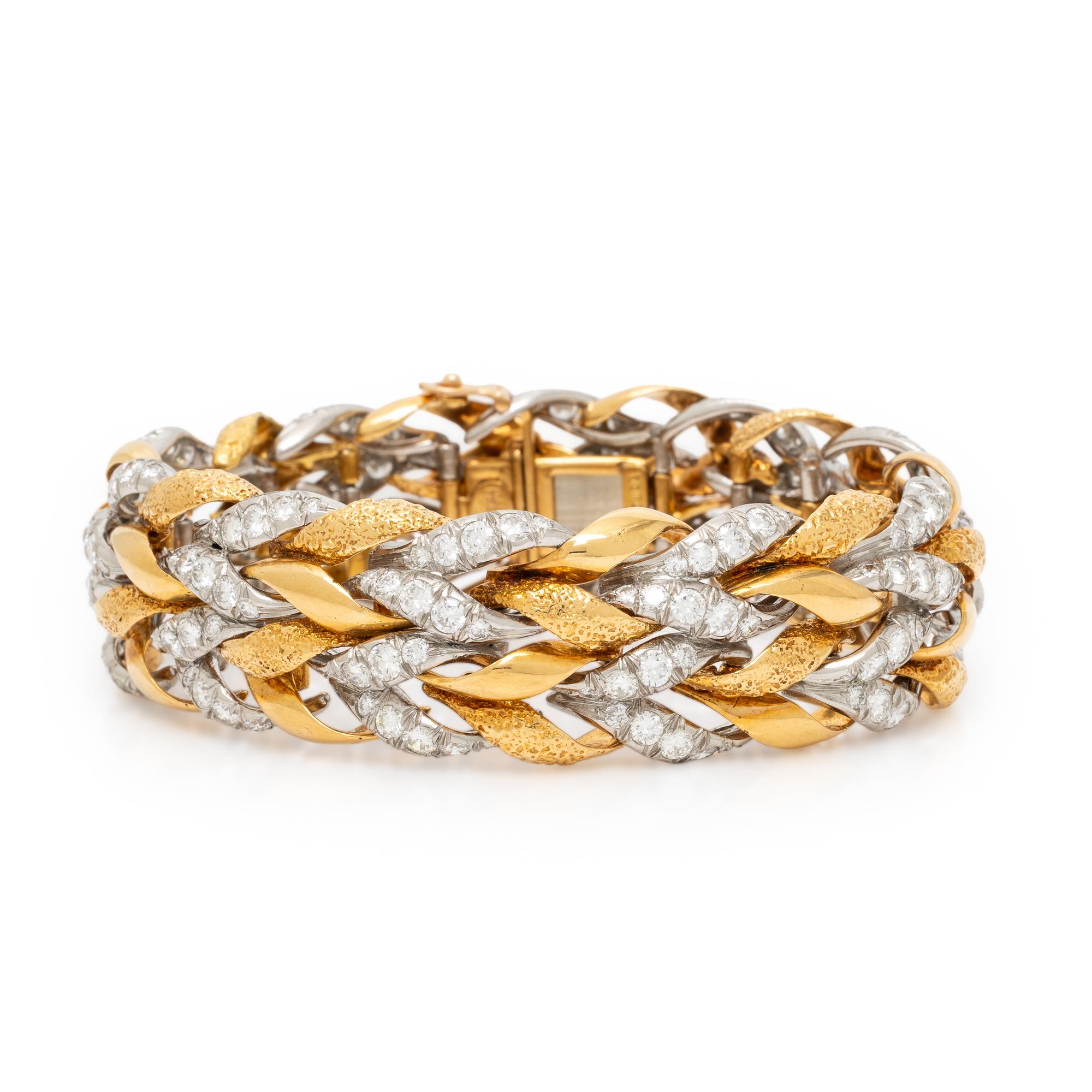 Verdura, Diamond, Yellow Gold, and Platinum Bracelet