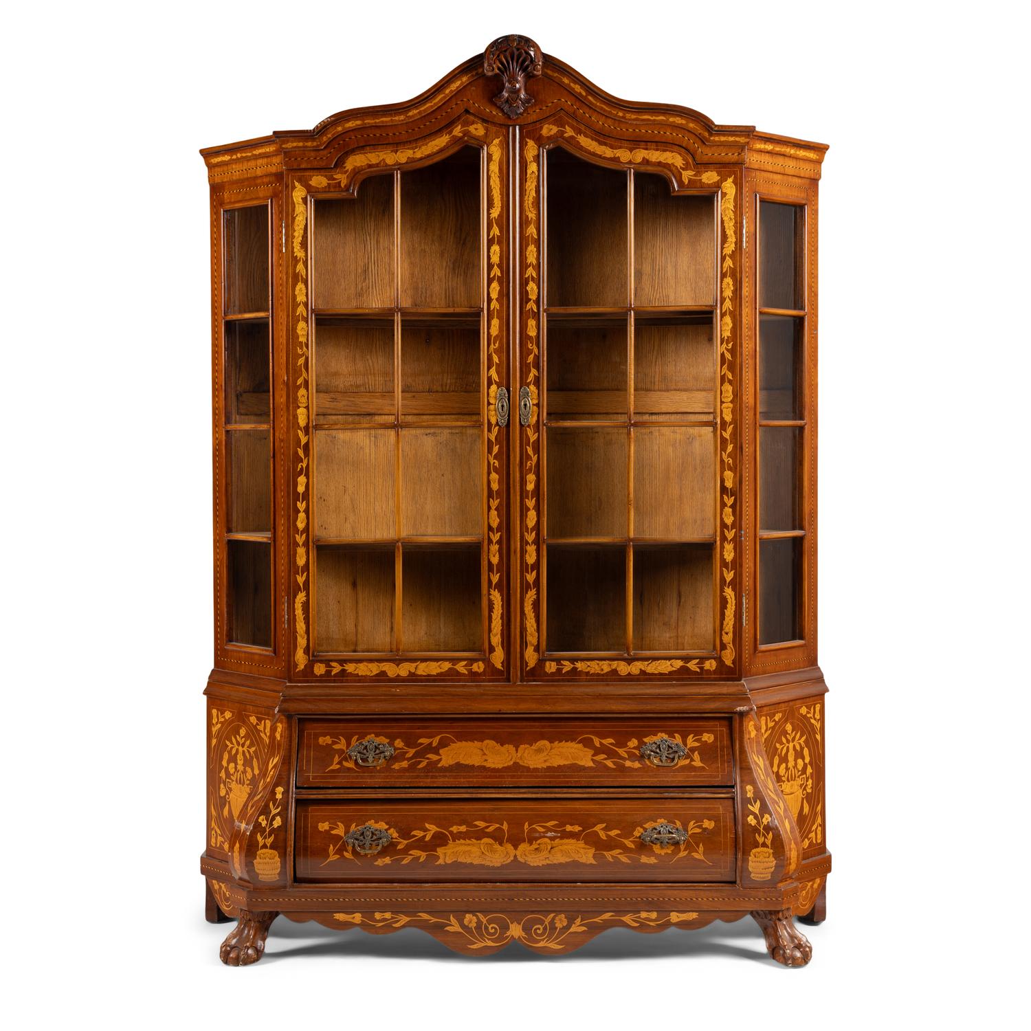 A Dutch Marquetry Bookcase