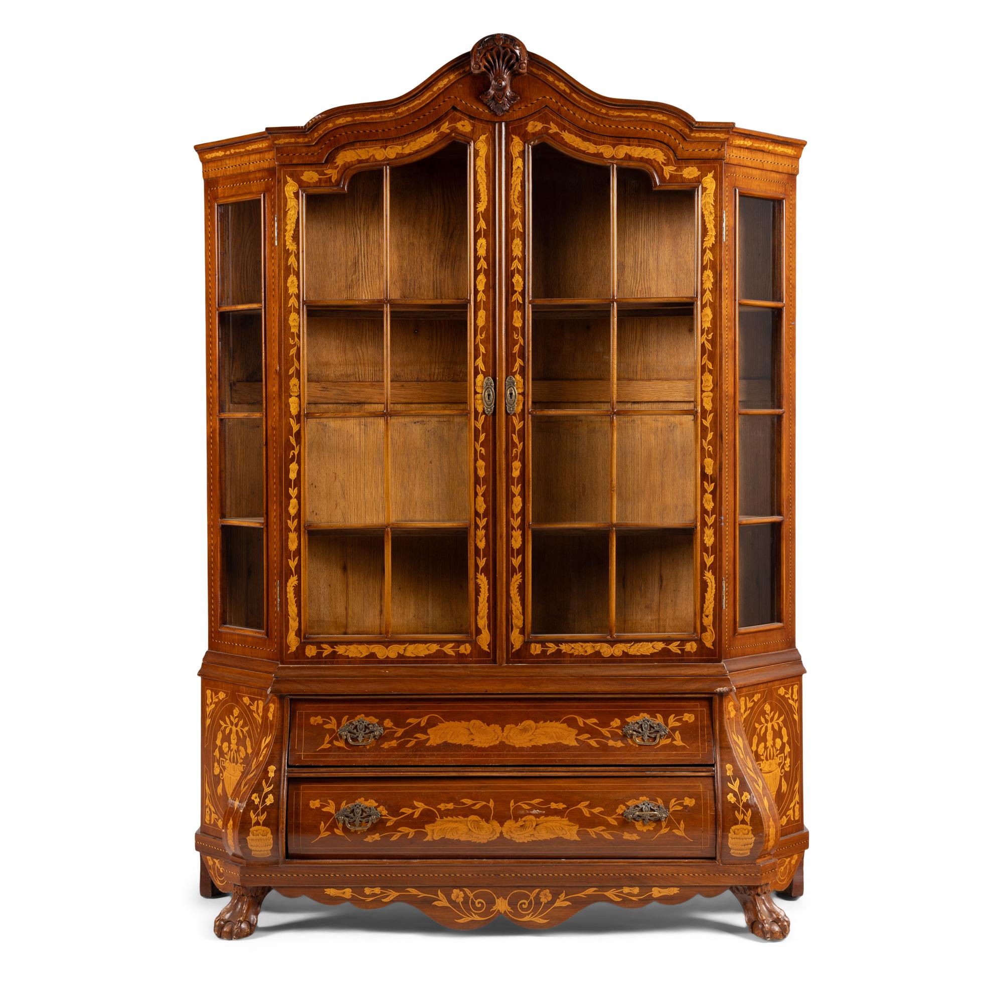 A Dutch Marquetry Bookcase