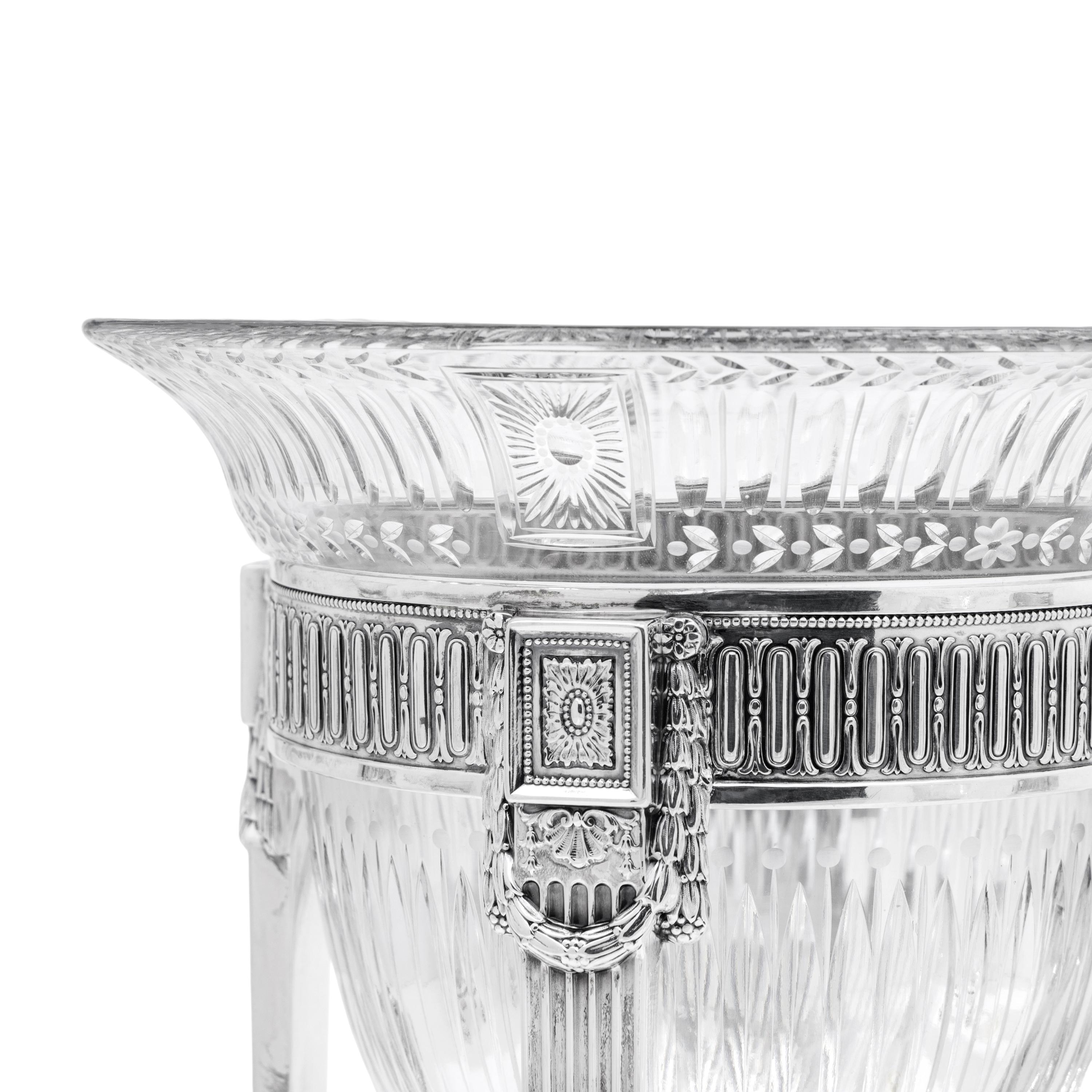 An Impressive American Silver and Cut-Glass Table Garniture