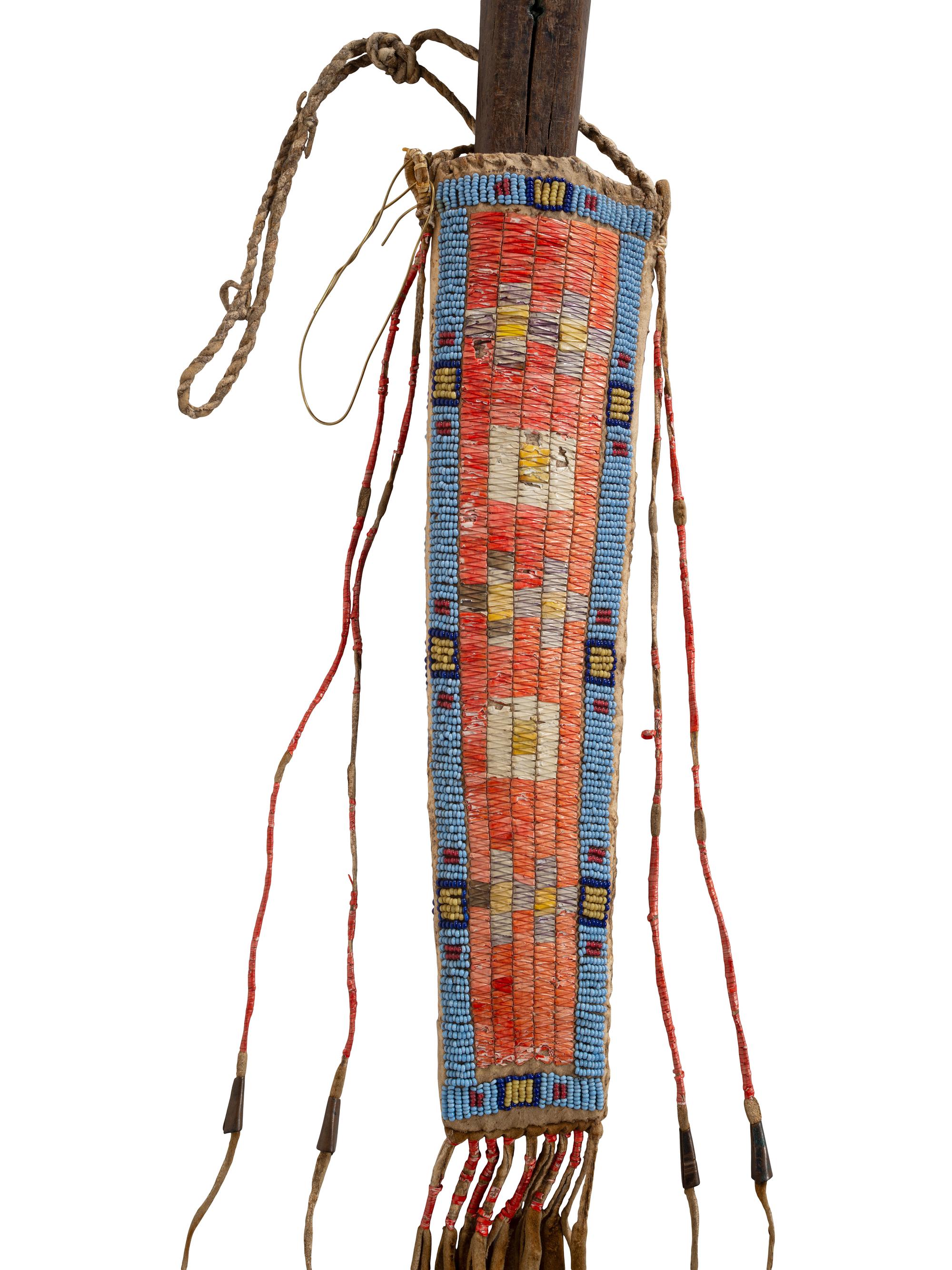 Sioux Beaded and Quilled Knife Case, with Knife