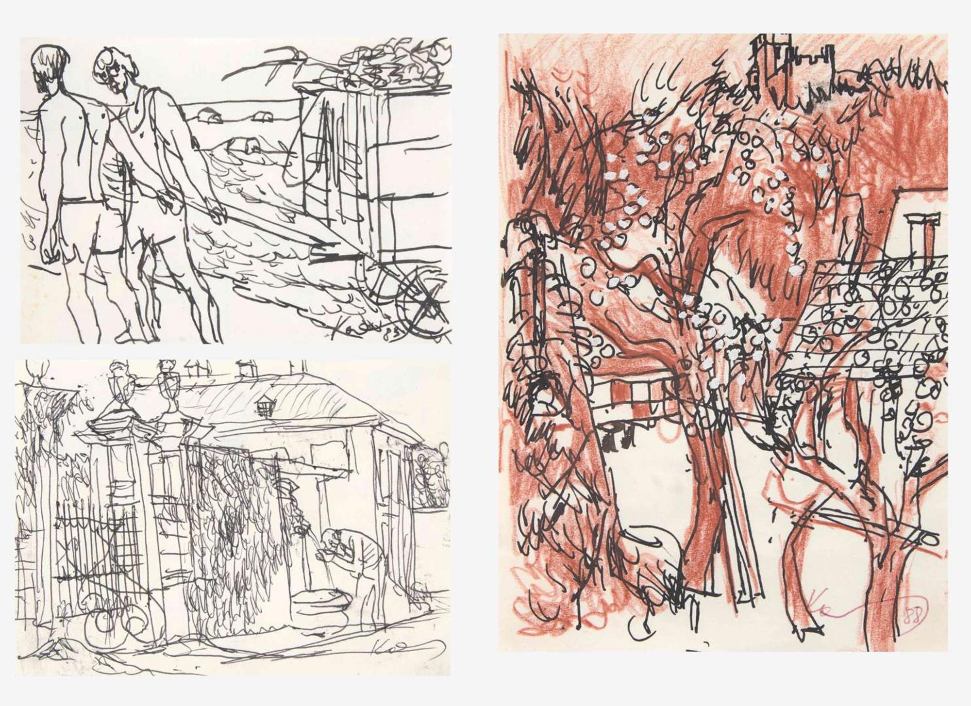 Henry Koerner (American/Austrian, 1915–1991) - Three Ink Drawings