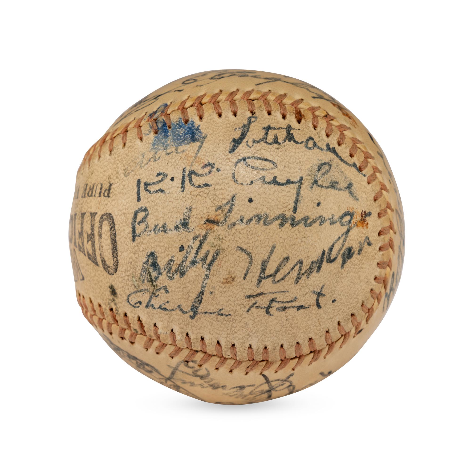 A 1934 Chicago Cubs Team Signed Autograph Baseball Featuring Kiki Cuyler and Gabby Hartnett (Beckett Authentication Services)