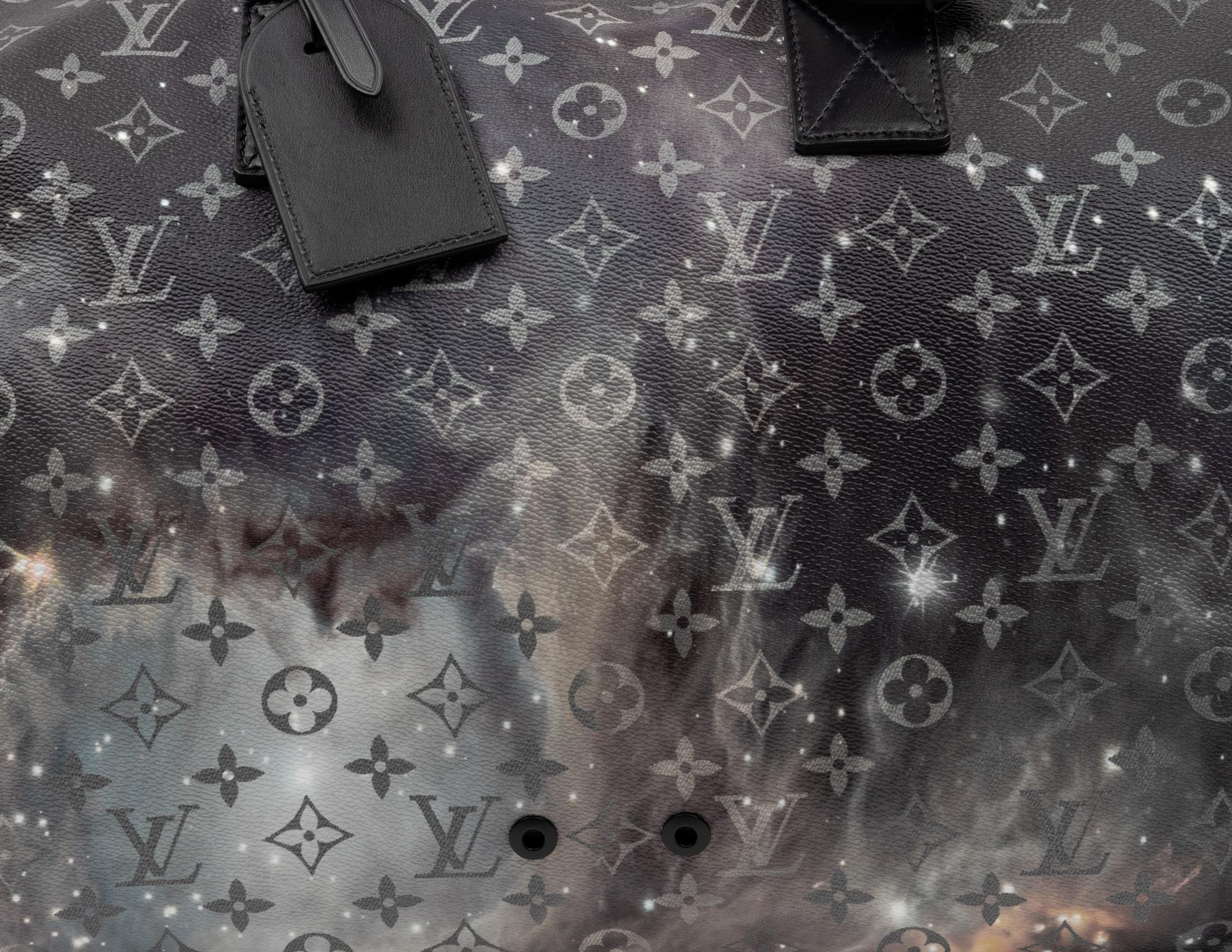 Louis Vuitton Limited Edition Keepall Bandoulière 50 in Black Monogram Canvas with Galaxy Print, Virgil Abloh, Spring Summer 2019