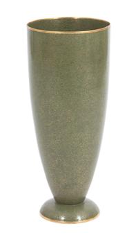 A Robert Kuo Green Cloisonné Goblet Vase Height 20 inches. — 20TH CENTURY