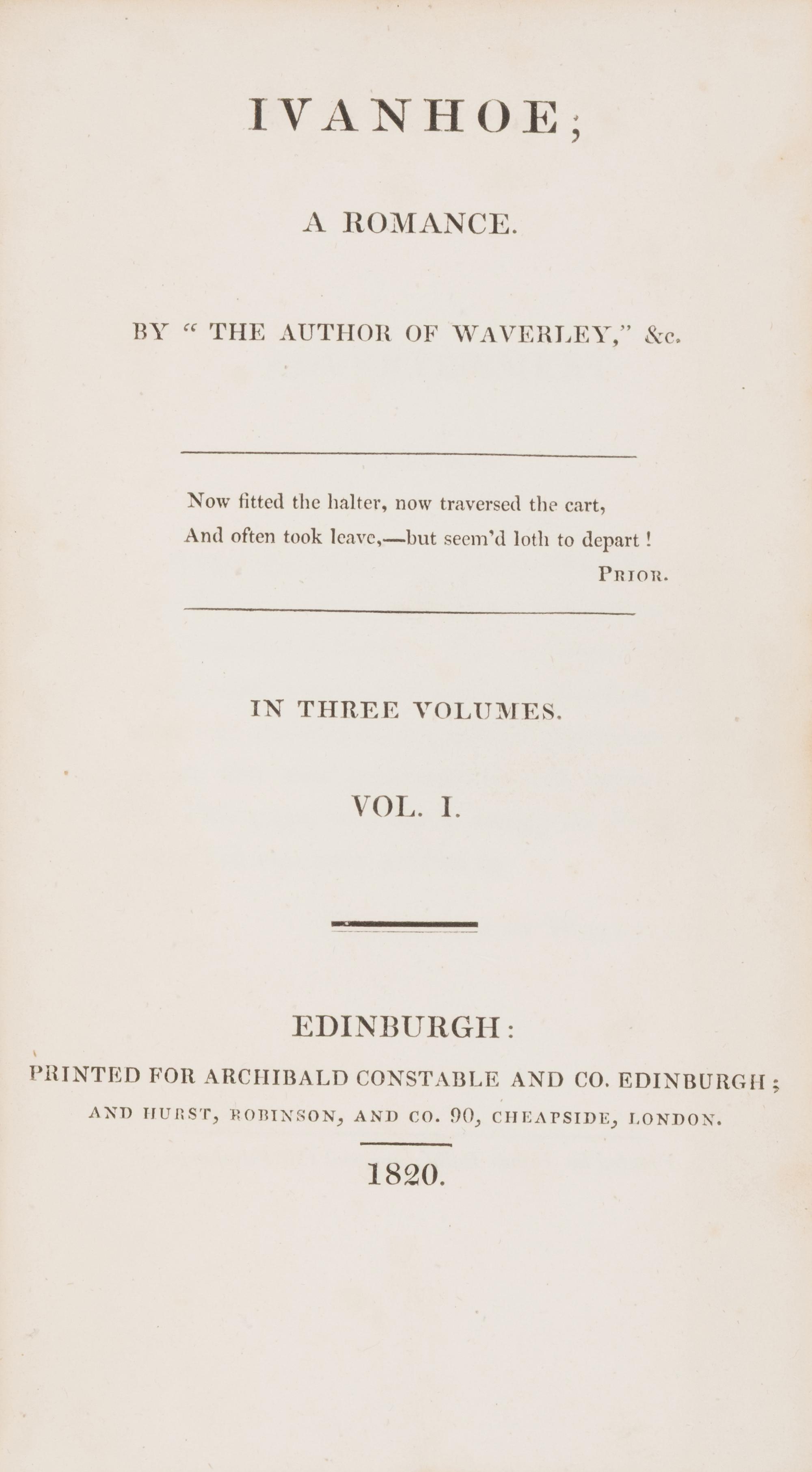 [Literature] Scott, Sir Walter. Ivanhoe