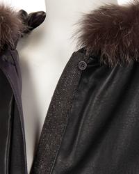 Brunello Cucinelli Fur Trimmed Leather Jacket