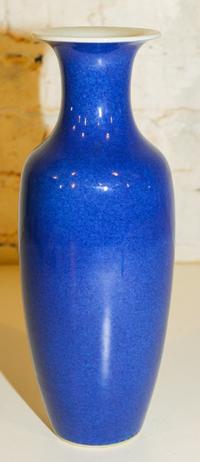 A Powder Blue Glazed Porcelain Vase Height 12 inches.