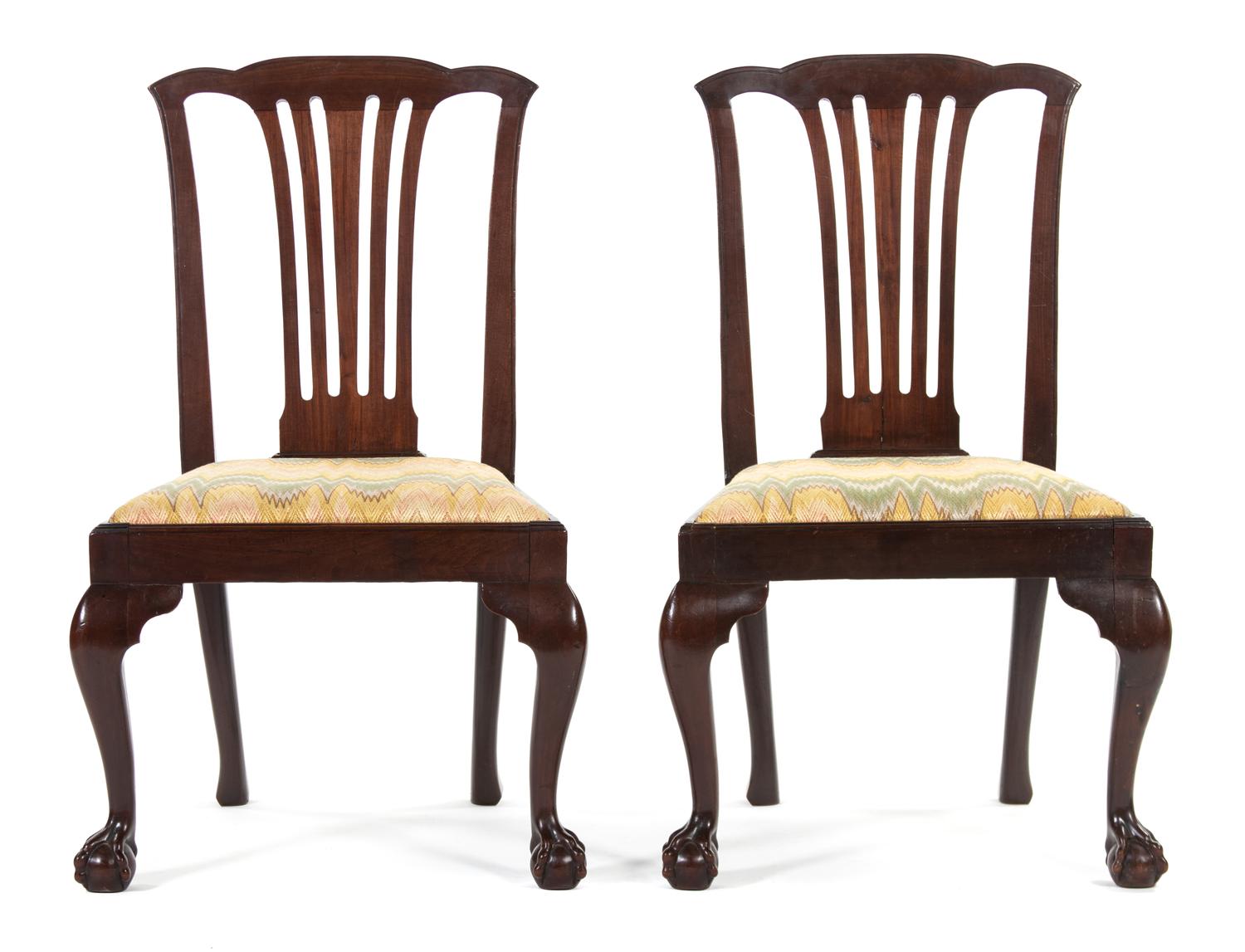 A Set of Four George II Style Mahogany Side Chairs