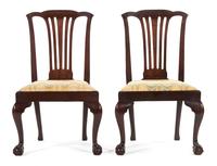 A Set of Four George II Style Mahogany Side Chairs