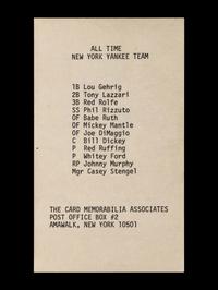 A Collection of Casey Stengel Signed Autographs (Beckett Authentication Services)
