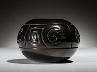 Carved Blackware Pottery Jar