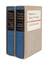 TRUMAN, Harry S. (1884-1972). Memoirs . Garden City, New York: Doubleday & Company, Inc., 1955-1956.