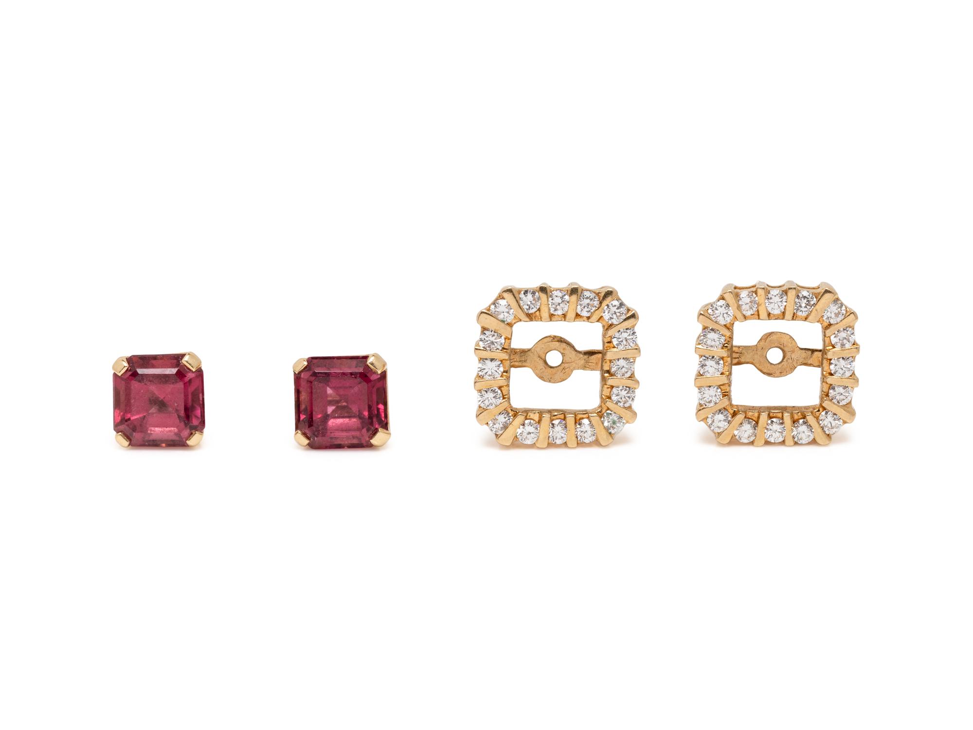 TOURMALINE AND DIAMOND CONVERTIBLE EARRINGS