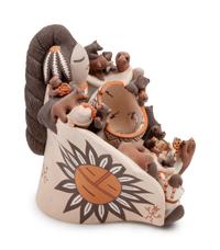 Pottery Storyteller, with little bears