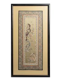 Eight Chinese Embroidered Silk Panels
