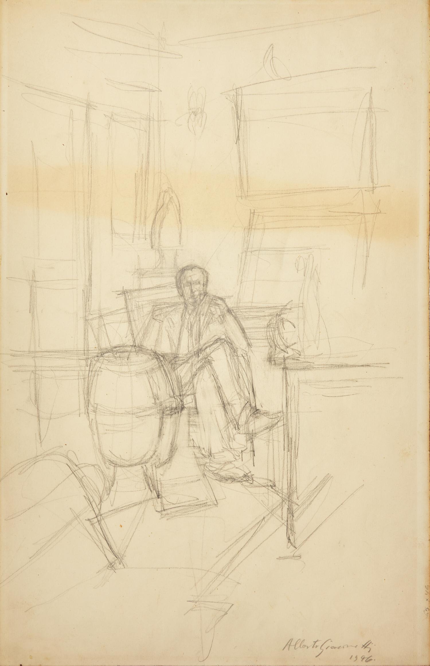 Pierre Loeb Assis dans le Bureau de la Galerie Pierre ; together with Pierre Loeb Assis (Verso) , 1946