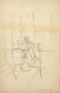 Pierre Loeb Assis dans le Bureau de la Galerie Pierre ; together with Pierre Loeb Assis (Verso) , 1946