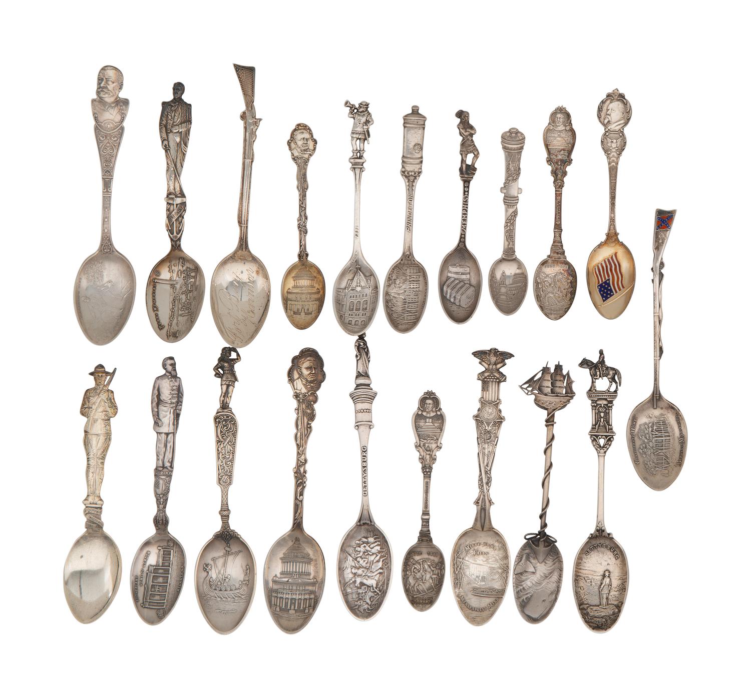 A Collection of Silver Souvenir Spoons