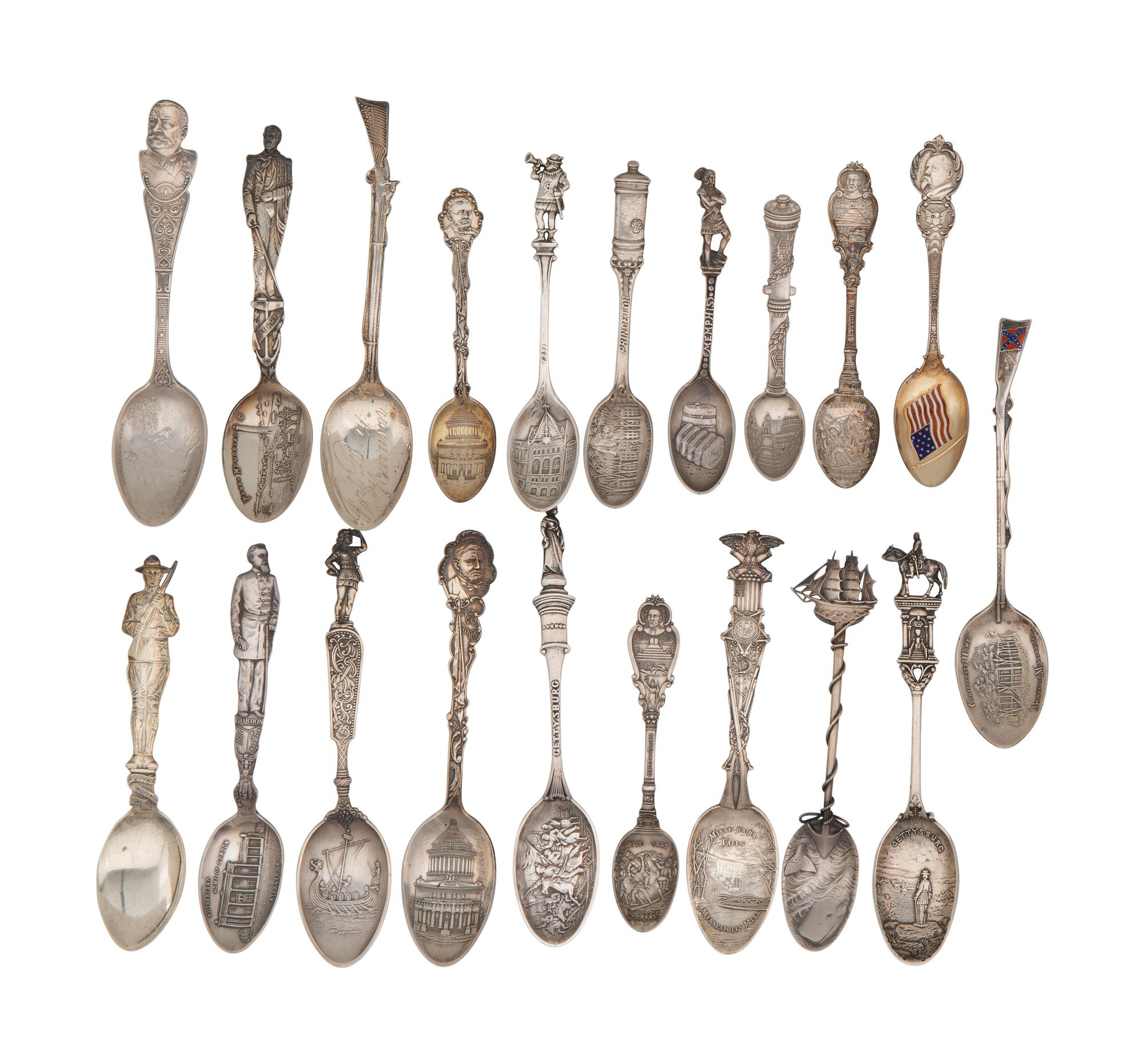A Collection of Silver Souvenir Spoons