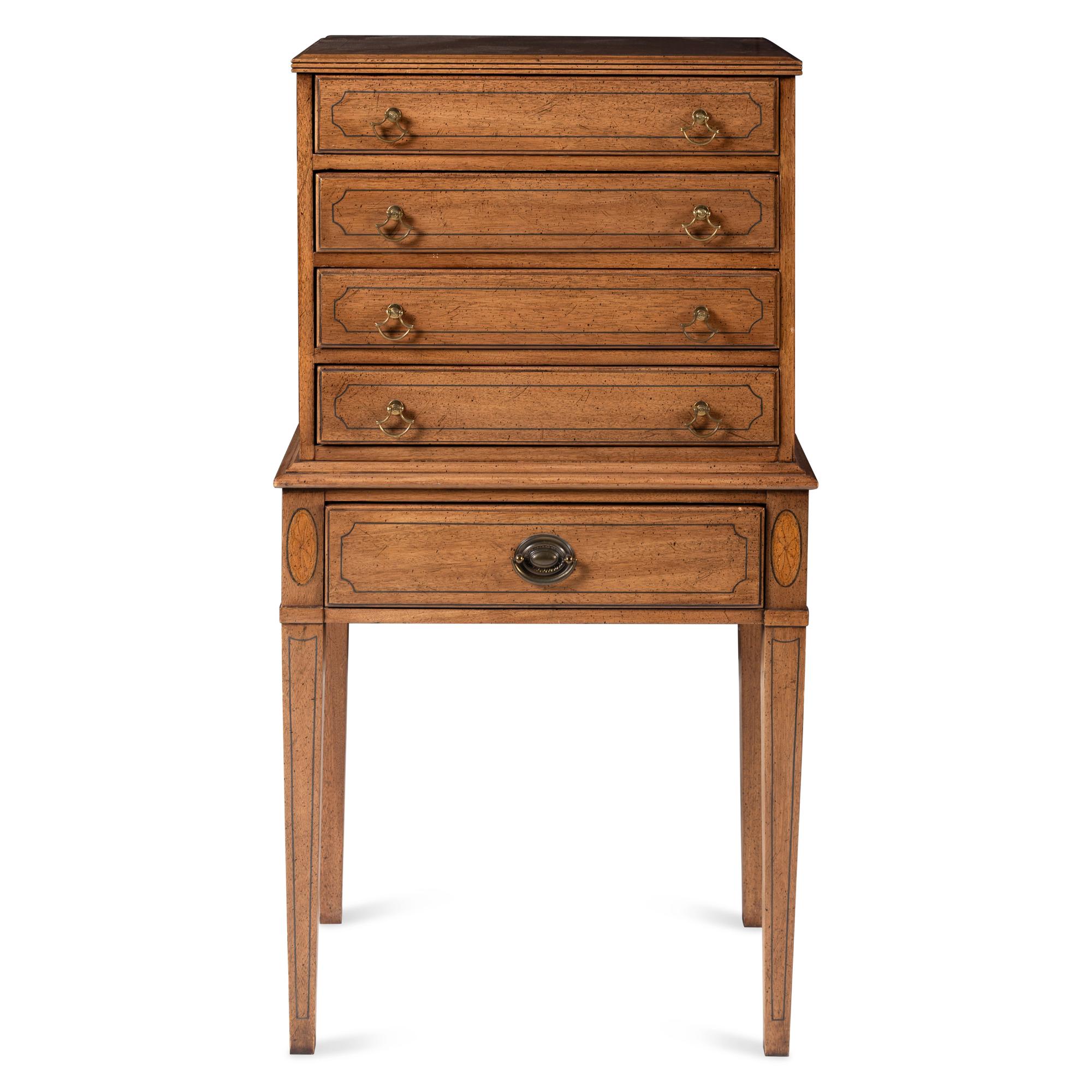 A George III Style Mahogany Jewelry Cabinet