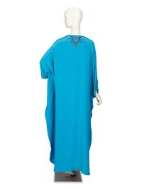 EMILIO PUCCI, CERULEAN EMBELLISHED KAFTAN WITH TASSELS