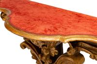 A Pair of Italian Giltwood Console Tables