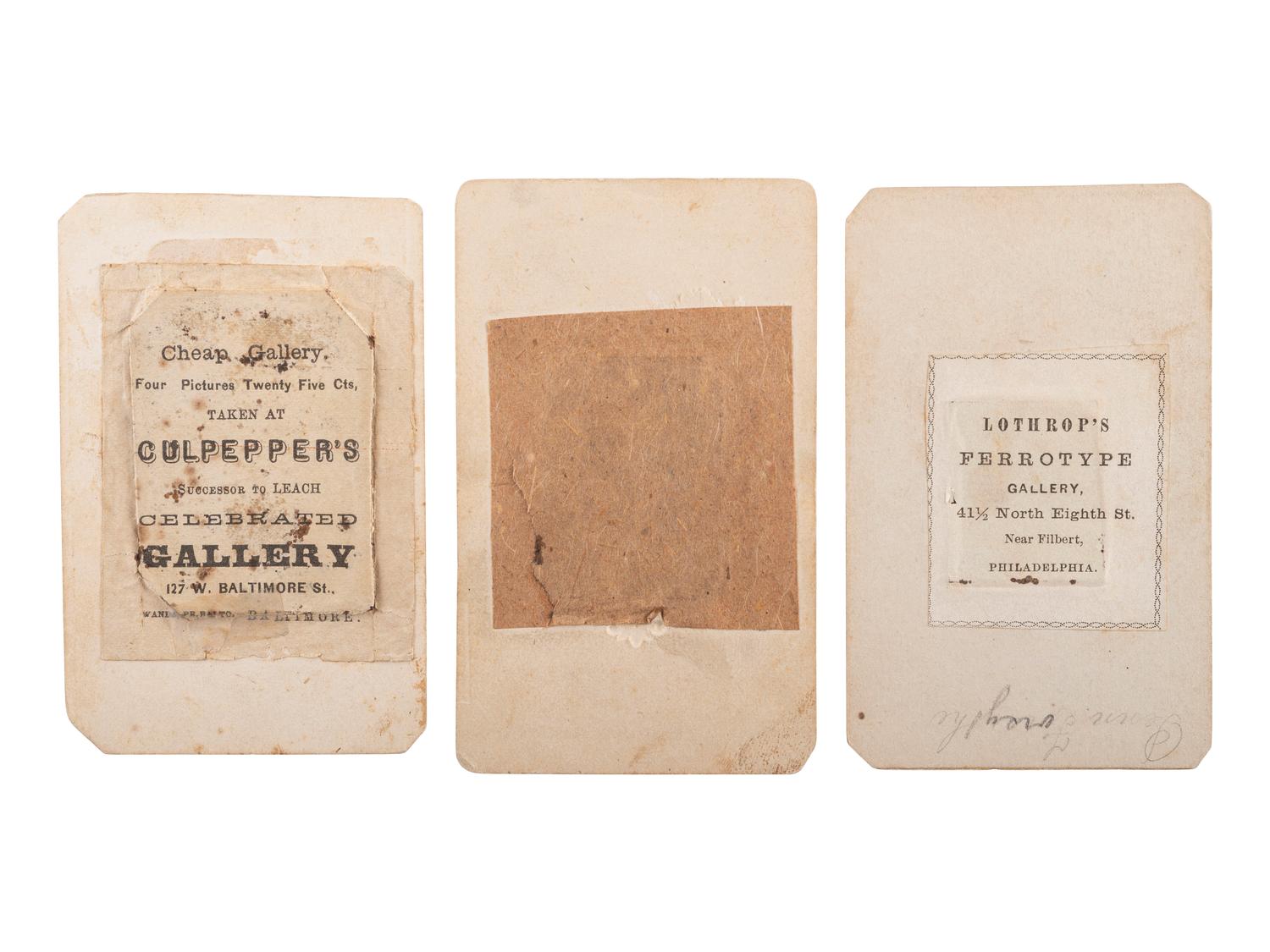 [CIVIL WAR]. A group of 4 tintypes of Civil War soldiers, incl. portrait housed in oreo Union case.