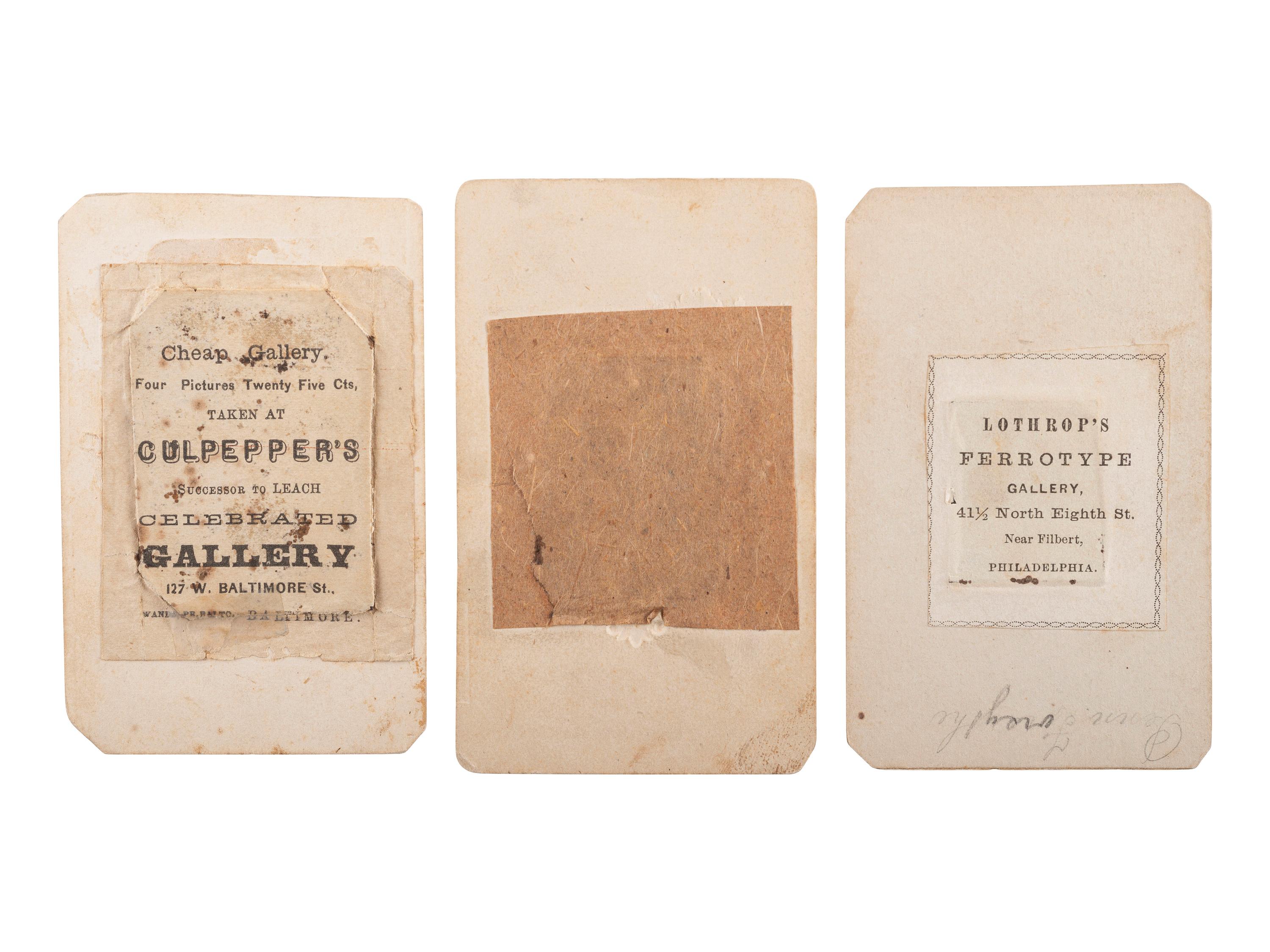 [CIVIL WAR]. A group of 4 tintypes of Civil War soldiers, incl. portrait housed in oreo Union case.