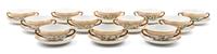 A Set of Twelve Royal Copenhagen Flora Danica Soup and Saucers Width of teacup 6 1/2 inches. — 20TH CENTURY