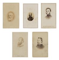 [Civil War]. A group of 5 carte de visites of Civil War generals. Ca. 1860s-1870s.
