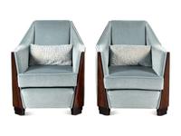 Pair of Hungarian Walnut Armchairs, c. 1940