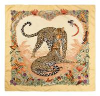 Collection of Six Designer Scarves; Two Hermes, Two YSL, One Dior, One Cartier
