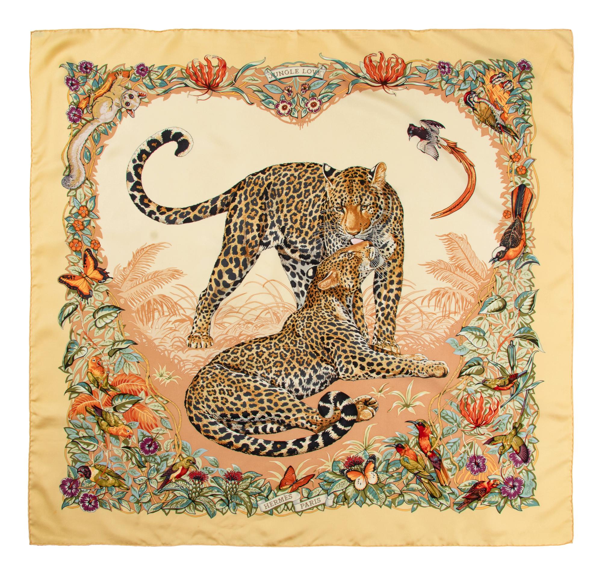 Collection of Six Designer Scarves; Two Hermes, Two YSL, One Dior, One Cartier