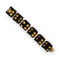 Seaman Schepps, Carved Onyx and Yellow Gold Bracelet
