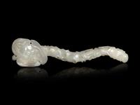 A Chinese White Jade Ruyi Scepter