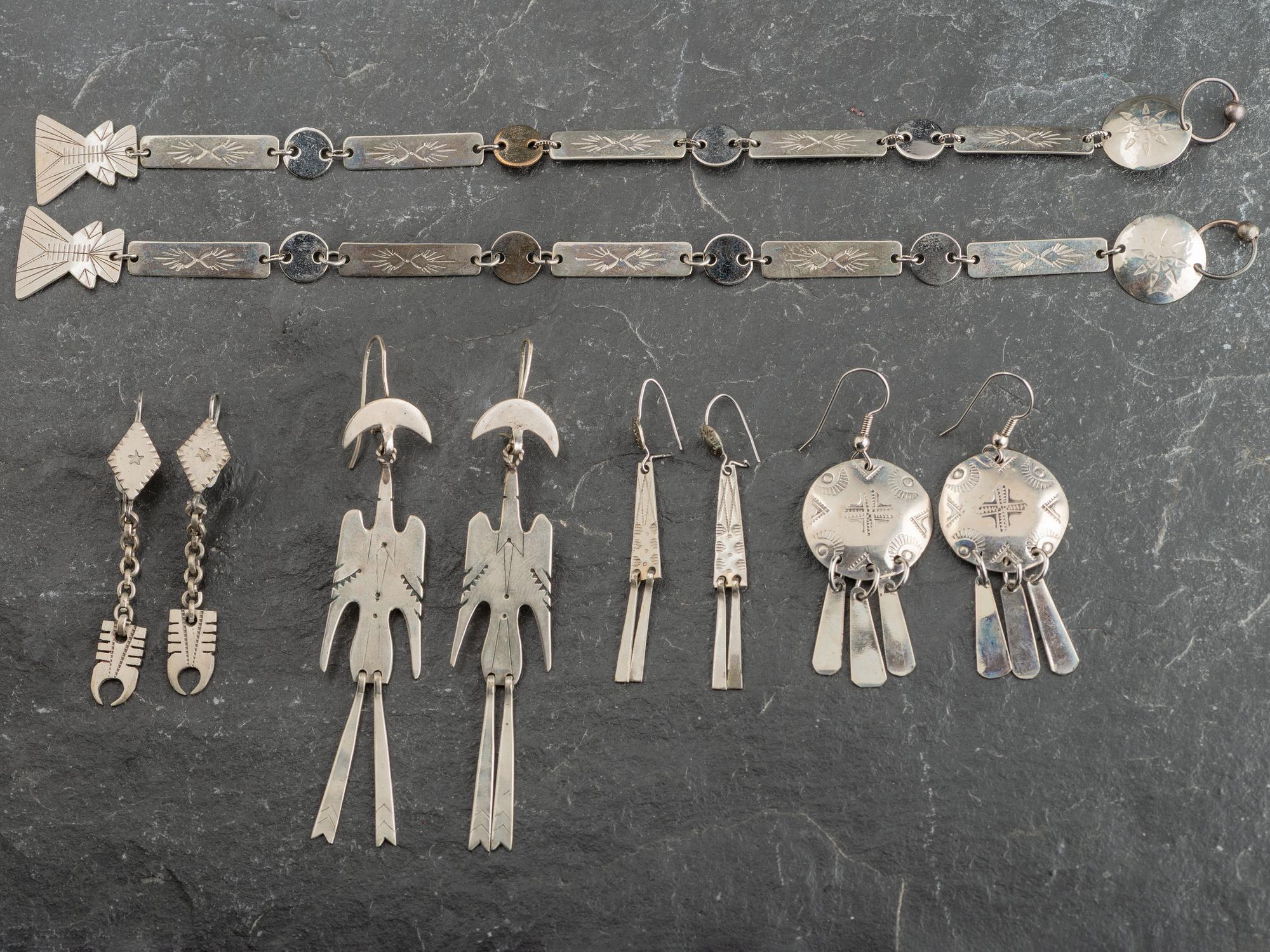 Southern Plains German Silver Earrings