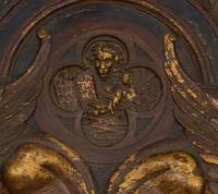 An Italian Painted and Parcel Gilt Savonarola Armchair