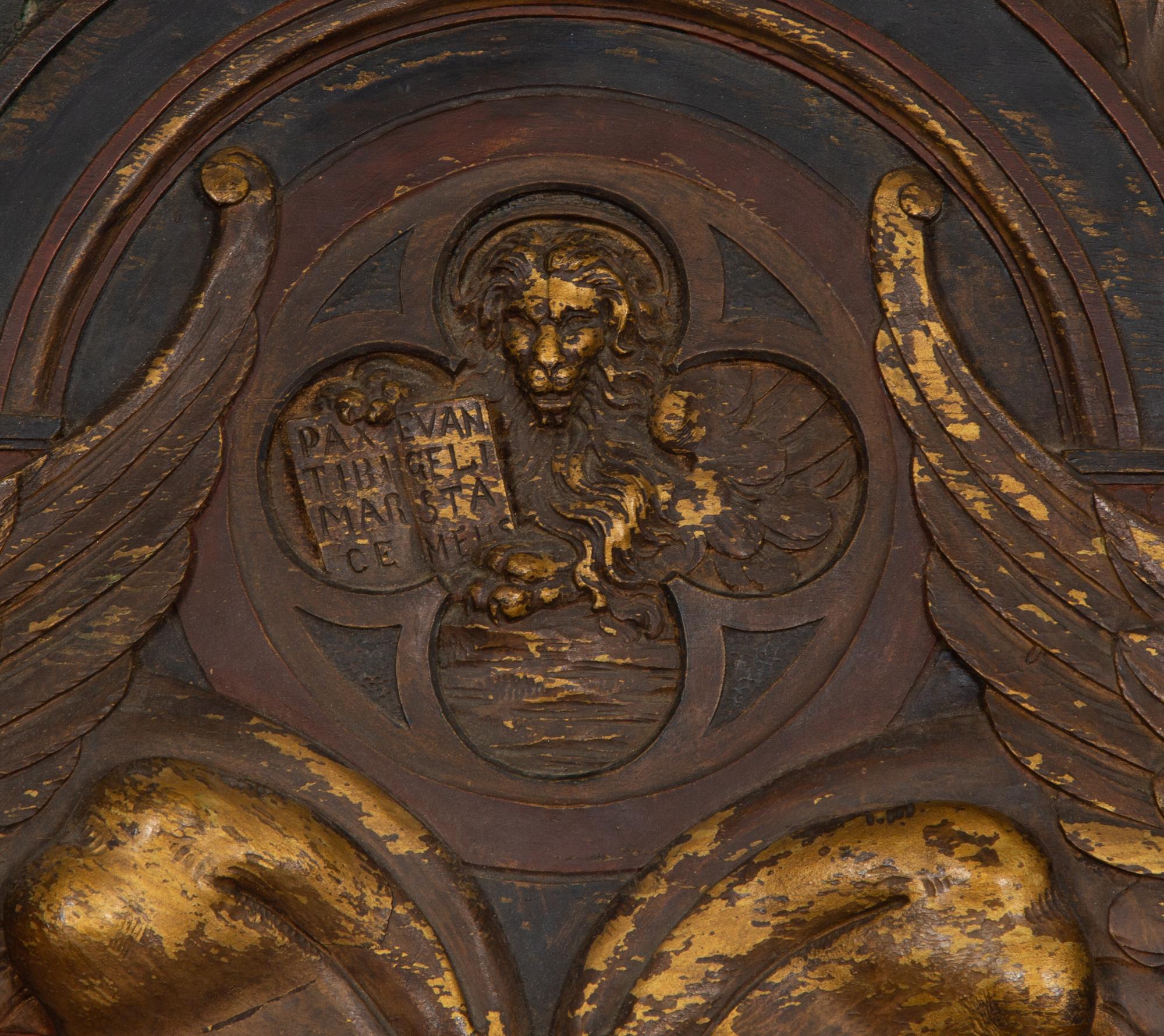 An Italian Painted and Parcel Gilt Savonarola Armchair
